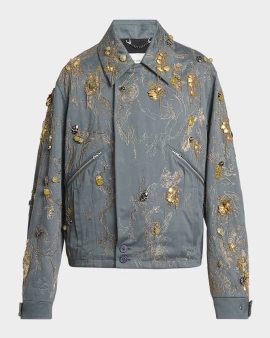 Dries Van Noten Men's Velen Embellished Jacket | Neiman Marcus