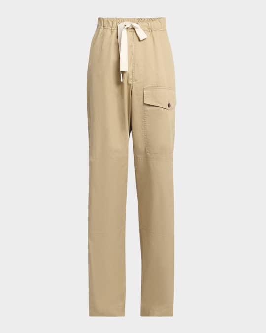 パンツ DRIES VAN NOTEN2010AW_MILITALY PANTS DRIES VAN NOTEN Straight-Leg Garment-Dyed Cotton-Twill