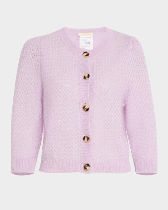 Vanessa Bruno Open-Stitch Superkid Mohair Cardigan | Neiman Marcus