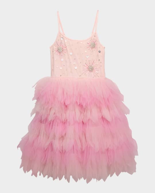 Girl's Fireworks Embellished Tutu Dress, Size 2-11