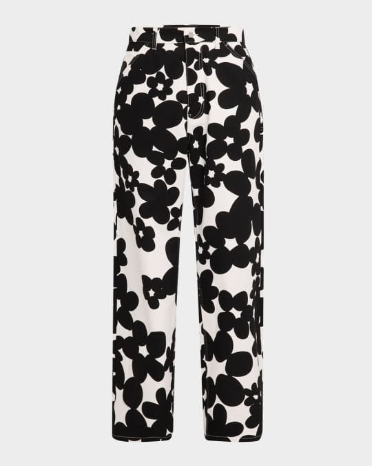 Men's Floral Gabardine Cargo Pants