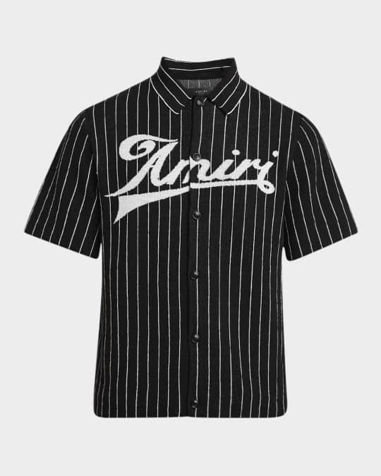 Men's Pinstripe Logo Camp Shirt