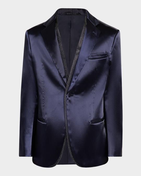 Giorgio Armani Men's Soho Rhinestone-Trim Tuxedo Jacket | Neiman