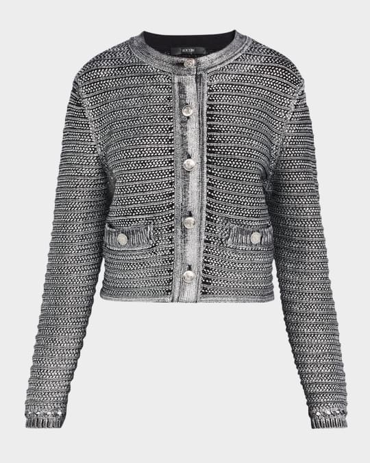 Cecilia Textured Cotton Metallic Knit Jacket