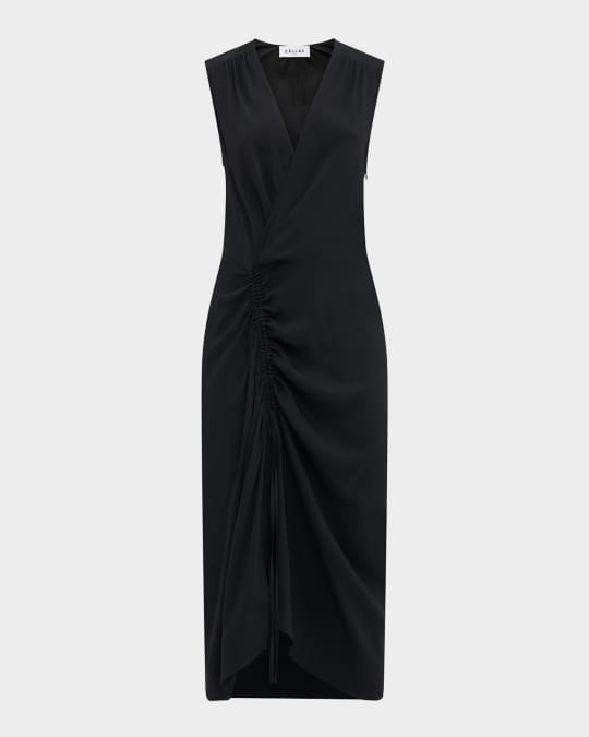 Agnes Sleeveless Ruched Midi Dress