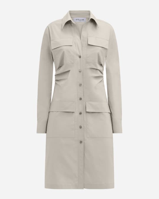Marrakech Pleated Stretch Cotton Shirtdress