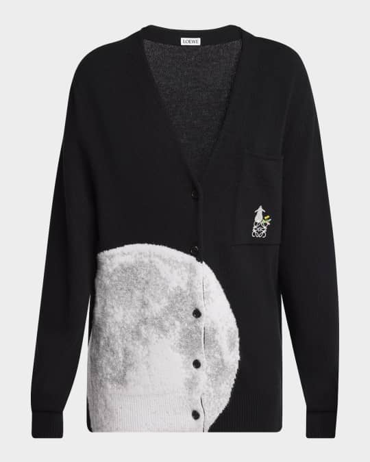 Loewe Moon Intarsia Wool Cardigan | Neiman Marcus