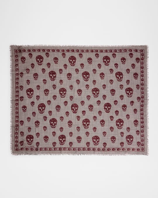 Men's Skull Houndstooth Scarf