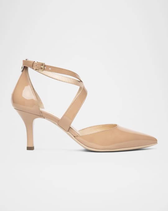 Patent Crisscross Mid-Heel Pumps