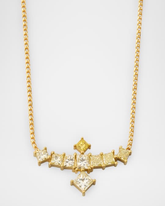 18K Yellow Gold Yellow Diamond Thunderbird Choker Necklace