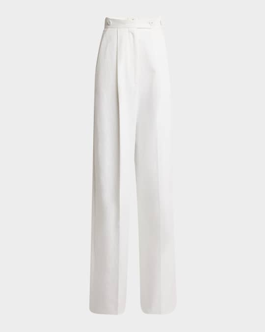 Givenchy Pleated Wide Leg Trousers | Neiman Marcus