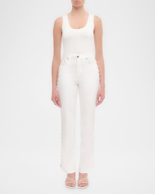 Amelia Pearl-Embellished Jeans