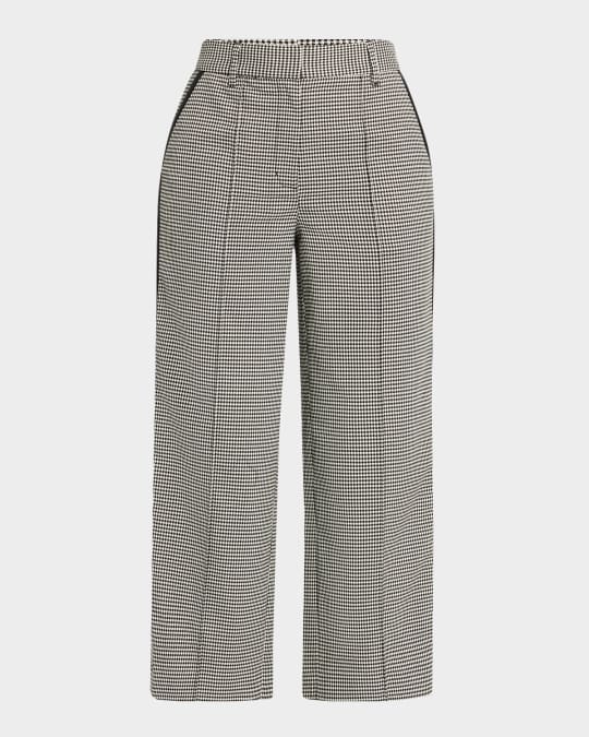 Miki Cropped Micro-Check Pants