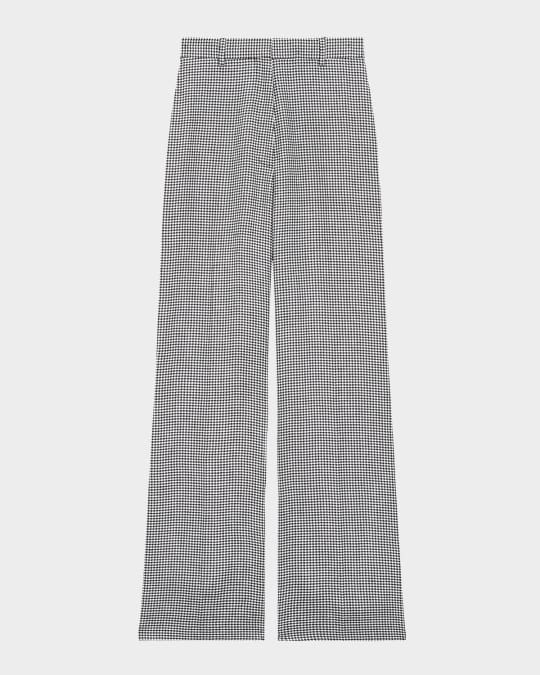 Houndstooth Classic Straight Trousers