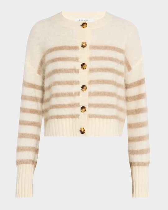 トップス Brushed Cashmere Cardigan BRUSHED-CASHMERE CREW-NECK CARDIGAN - BEIGE | COS
