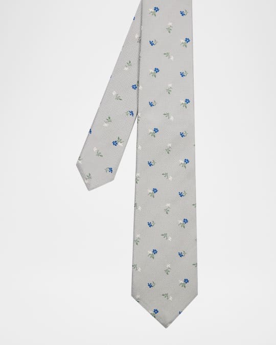 Men's Mini Floral Silk Tie