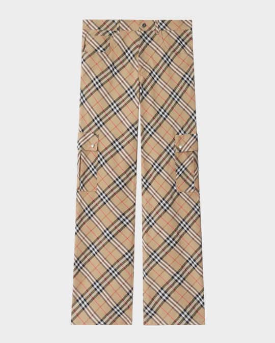 Men's Check Cargo Trousers