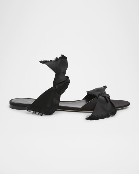 Vika Silk Knot Flat Slide Sandals