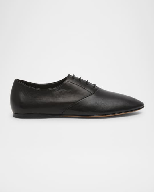 THE ROW Awar Leather Lace-Up Loafers | Neiman Marcus