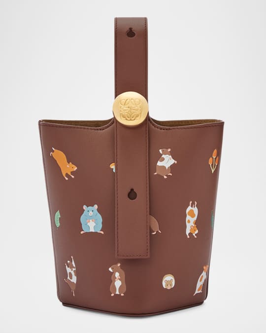 【LOEWE×Suna Fujita】ナパカーフ ハムスター ショルダーバッグ Loewe x Suna Fujita Pebble Mini Hamster Bucket Bag in Napa