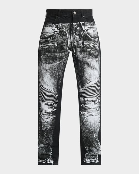 Men's Trompe L'oeil Printed Denim Pants