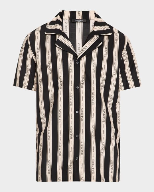 Men's Ribbon Jacquard Button-Down Shirt