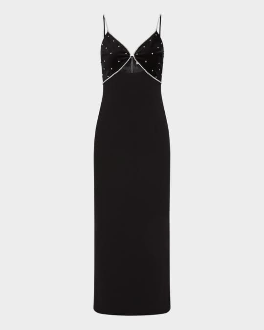 Giovanna Crystal-Embellished Cutout Midi Dress