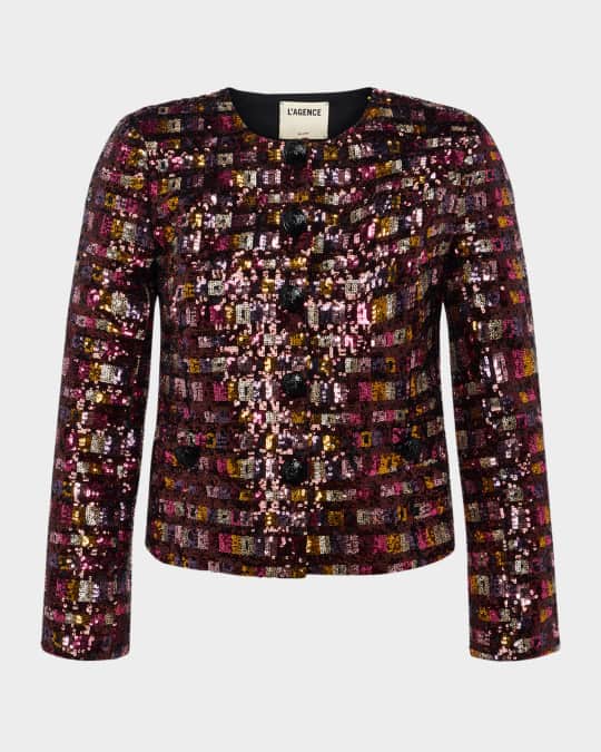 Caprina Sequined Bracelet-Sleeve Jacket