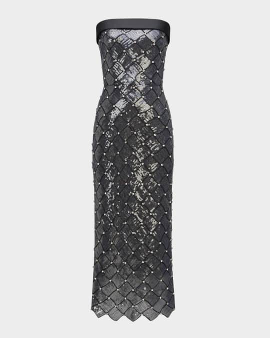 theia sequin dress Jewel Strapless Sequin Dress