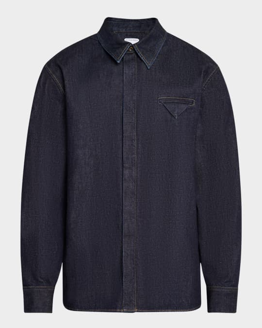 Men's Soft Denim Button-Down Shirt