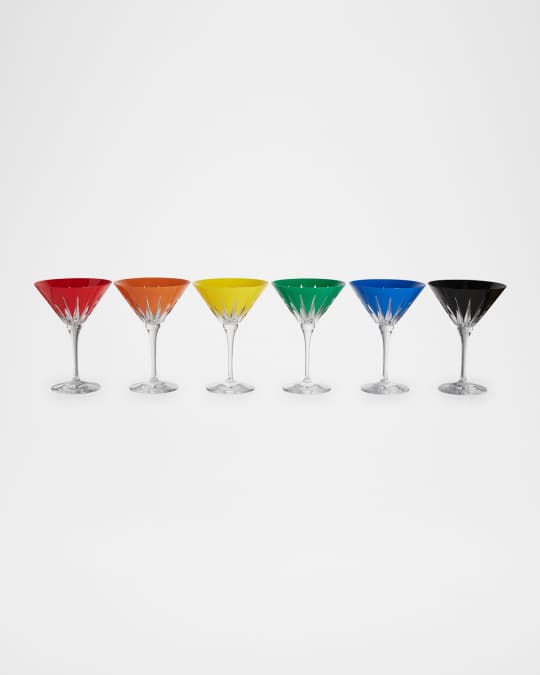 New Year Firework Assorted Martini Glasses, Set of 6