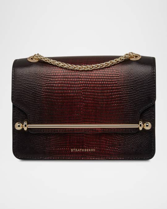 STRATHBERRY Mini Ombre Lizard-Embossed Leather Shoulder Bag