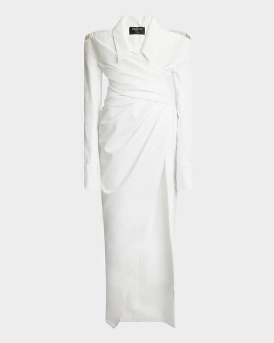 Balmain Strapless Illusion Shirt Gown Neiman Marcus
