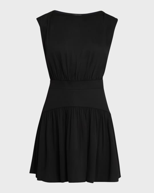 Tanya Taylor Claira Boat-Neck Mini Dress | Neiman Marcus