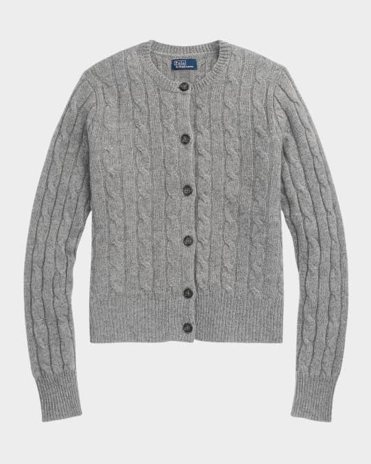 Polo Ralph Lauren Cable-Knit Cashmere Crewneck Cardigan | Neiman