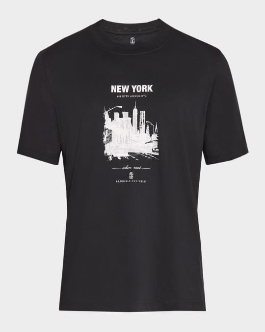 Brunello Cucinelli Men's Casa New York Graphic T-Shirt