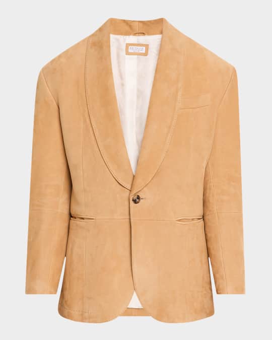 Men's Suede Shawl-Collar Dinner Jacket