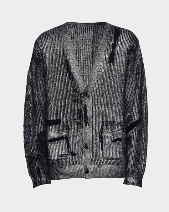 Men's Foiled Wool Cardigan