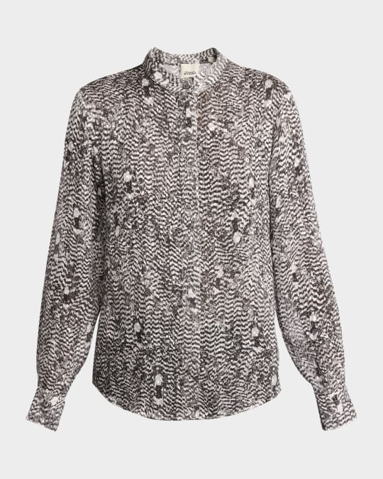 Ilda Long-Sleeve Button-Down Top
