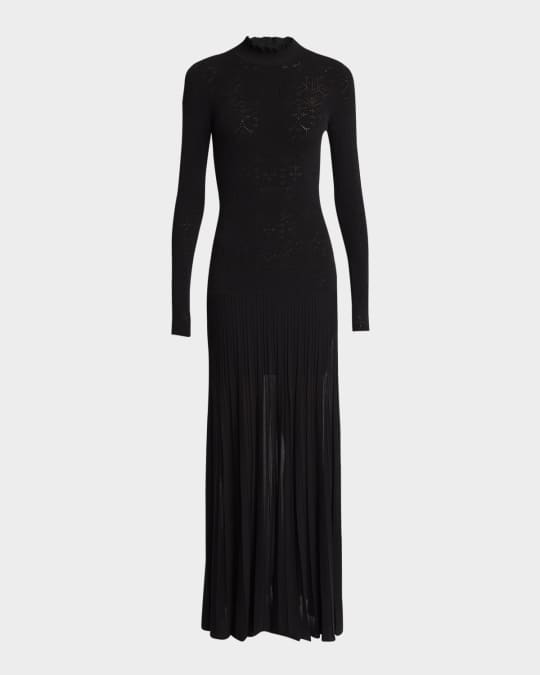 Isabel Marant Gisole Long-Sleeve Drop-Waist Pleated Skirt