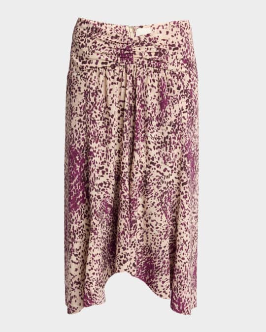 Isabel Marant Olena Gathered Midi Skirt | Neiman Marcus