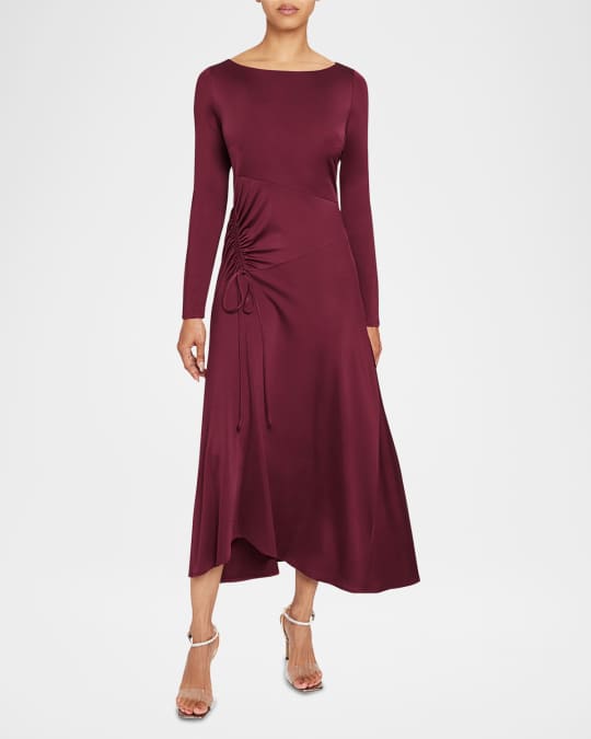Tia Ruched A-Line Midi Dress