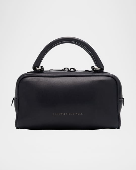 Medium Glossy Napa Boston Top-Handle Bag