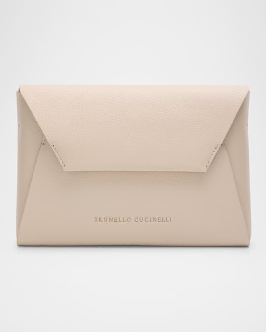 Envelope Flap Leather Clutch Bag 