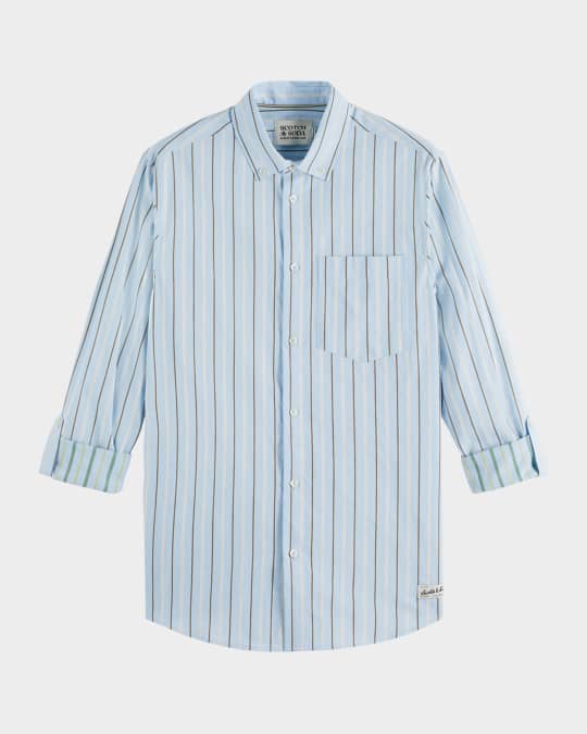 Men's Regular-Fit Dobby Stripe Sport Shirt