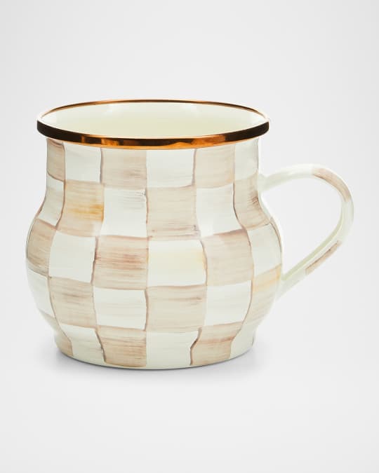 Mocha Check Mug, 10 oz.