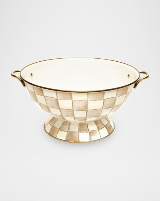 MacKenzie-Childs Mocha Check Everything Bowl | Neiman Marcus