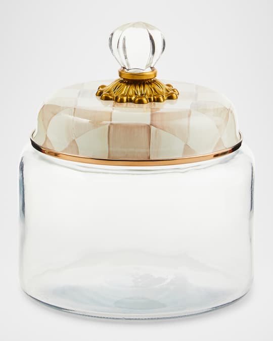 Mocha Check Small Kitchen Canister