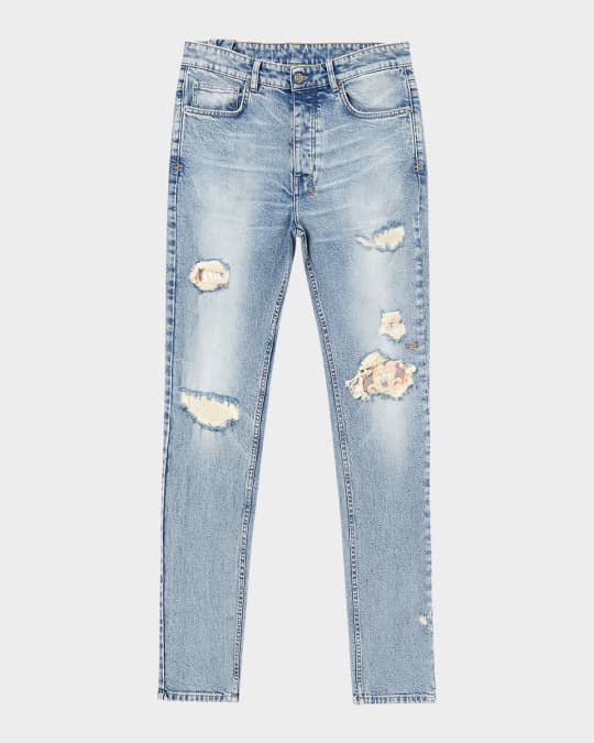 Ksubi Men's Chitch Champagne Destroy Sketch Jeans | Neiman
