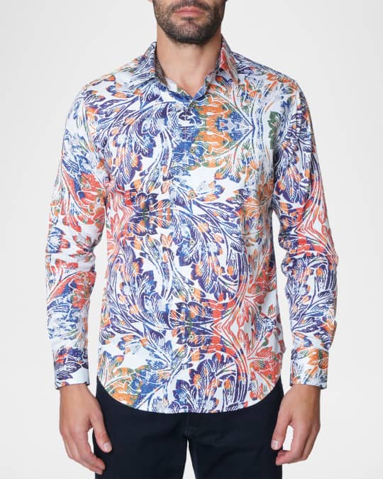 Men's Leaf-Print Sport Shirt